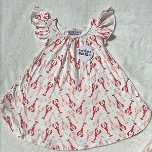 Dot Dot Smile Swing Assorted NWT 12/24 2T Lobster Print Dress with RuffleSleeves